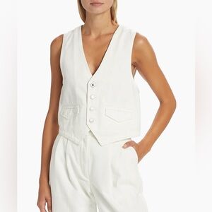 NEW Favorite Daughter White Denim Poppy Vest Size Medium